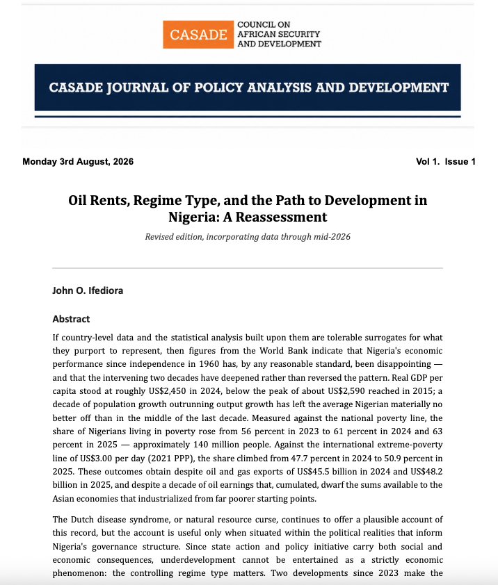 First page preview of the Oil Rents paper